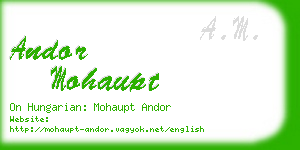andor mohaupt business card